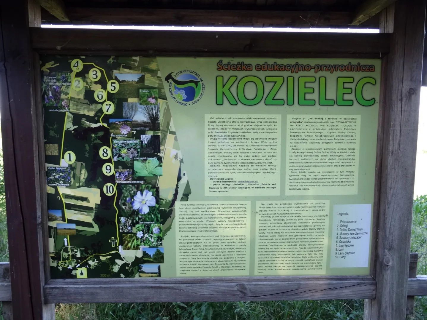 Ścieżka edukacyjno-przyrodnicza w Kozielcu, powiat bydgoski, województwo kujawsko-pomorskie