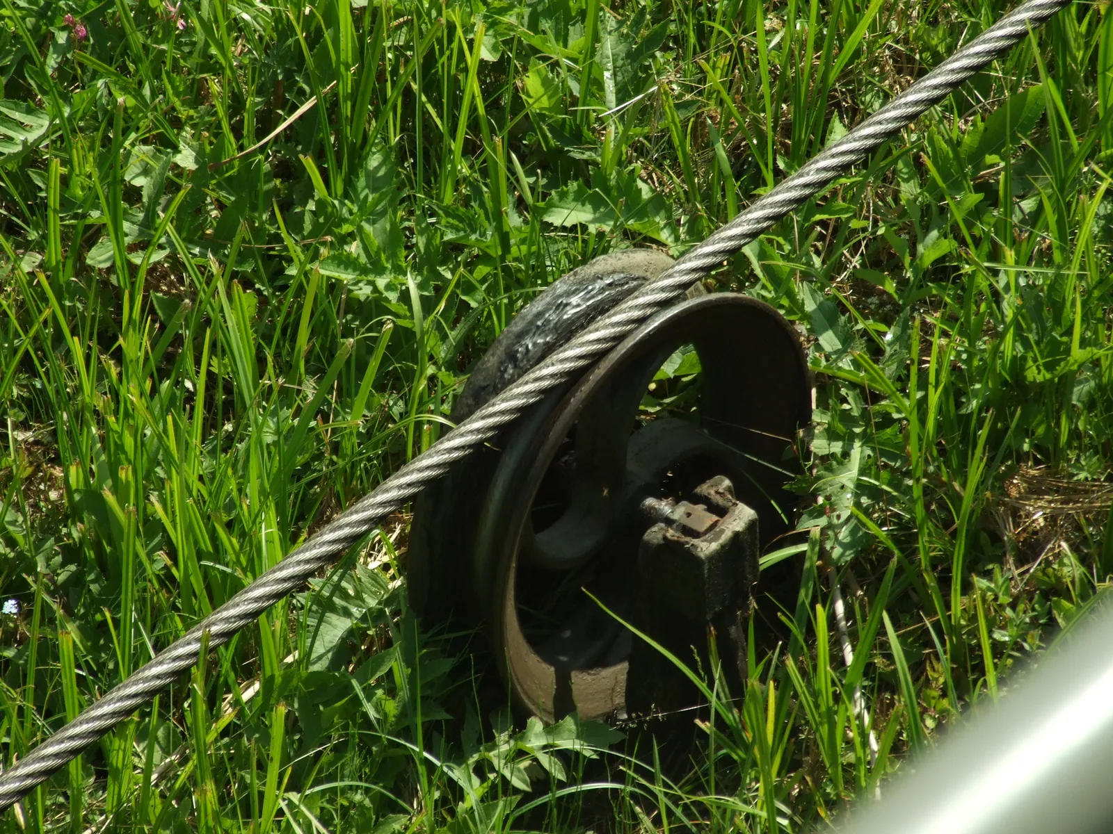 Closeup view of rope path on Jelenie boat lift - Elbląg-Ośtróda Canal, Warmian-Masurian voivodeship, Poland