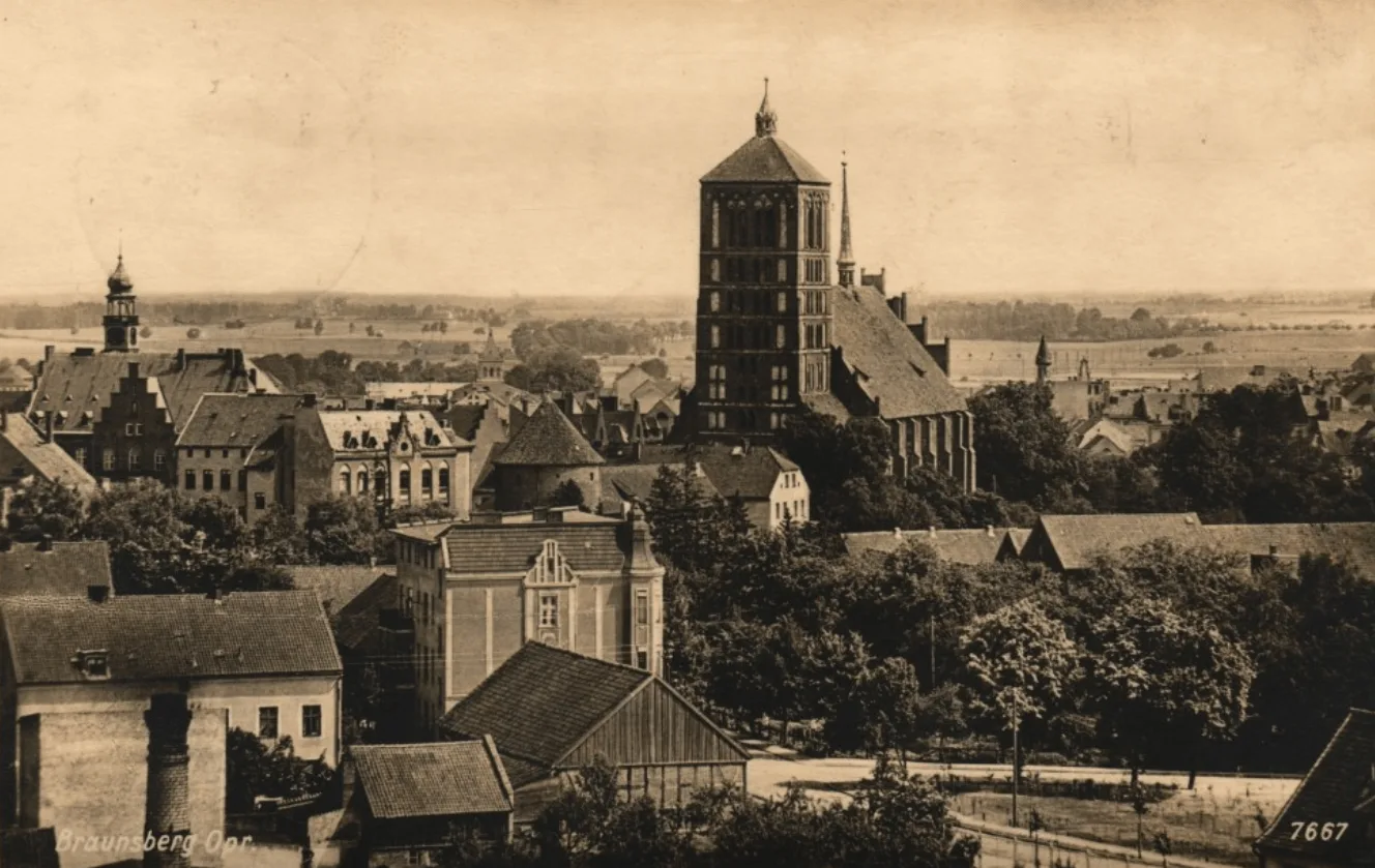 Old postcard: Braniewo katedra ok. 1936 rok urząd gminy