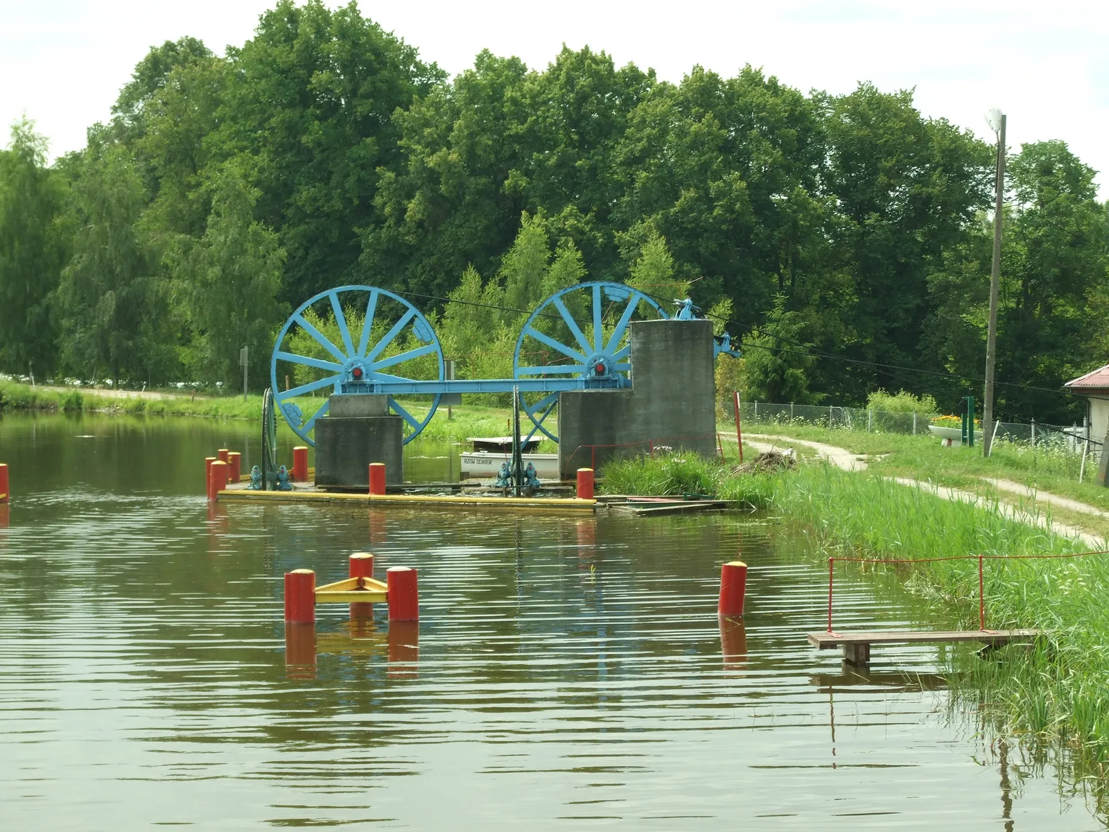 Oleśnica boat lift on Elblag-Ośtróda canal; elevated part of the canal, Poland