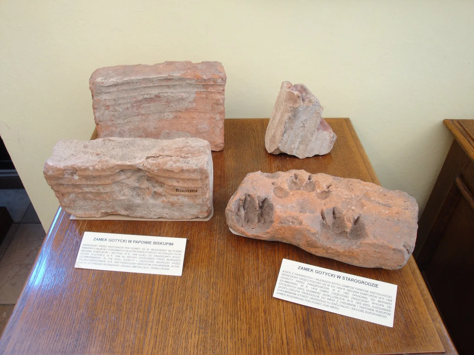 Medieval bricks in Museum in Chełmno, Poland