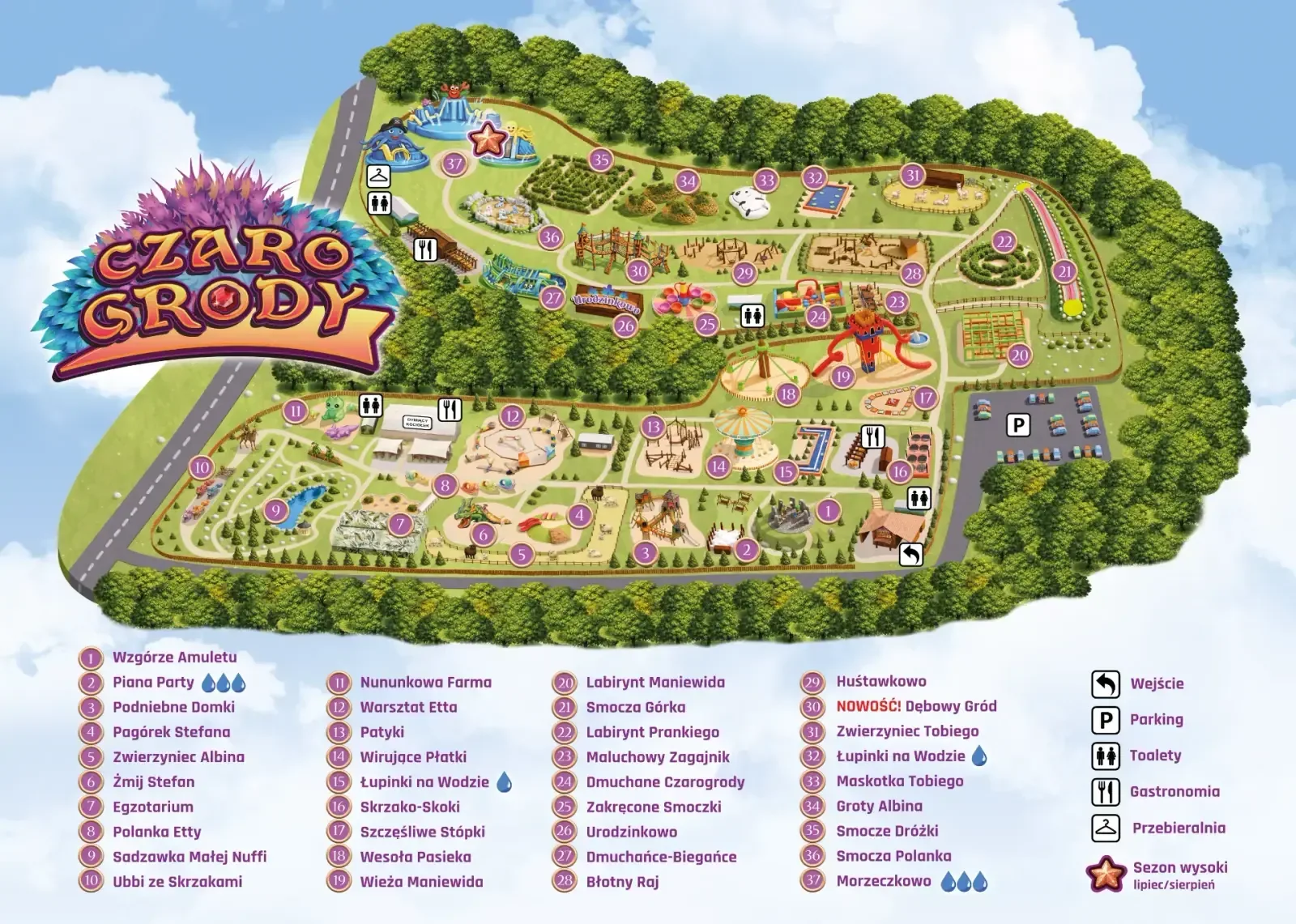 Czarogrody Celbowo mapa atrakcji