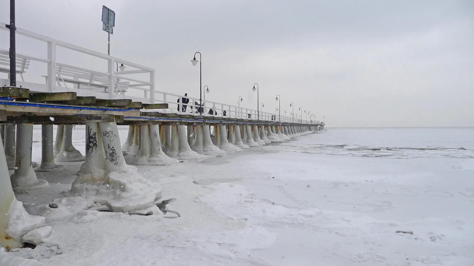 Pier in Gdynia-Orłowo. Poland. February, 2012.