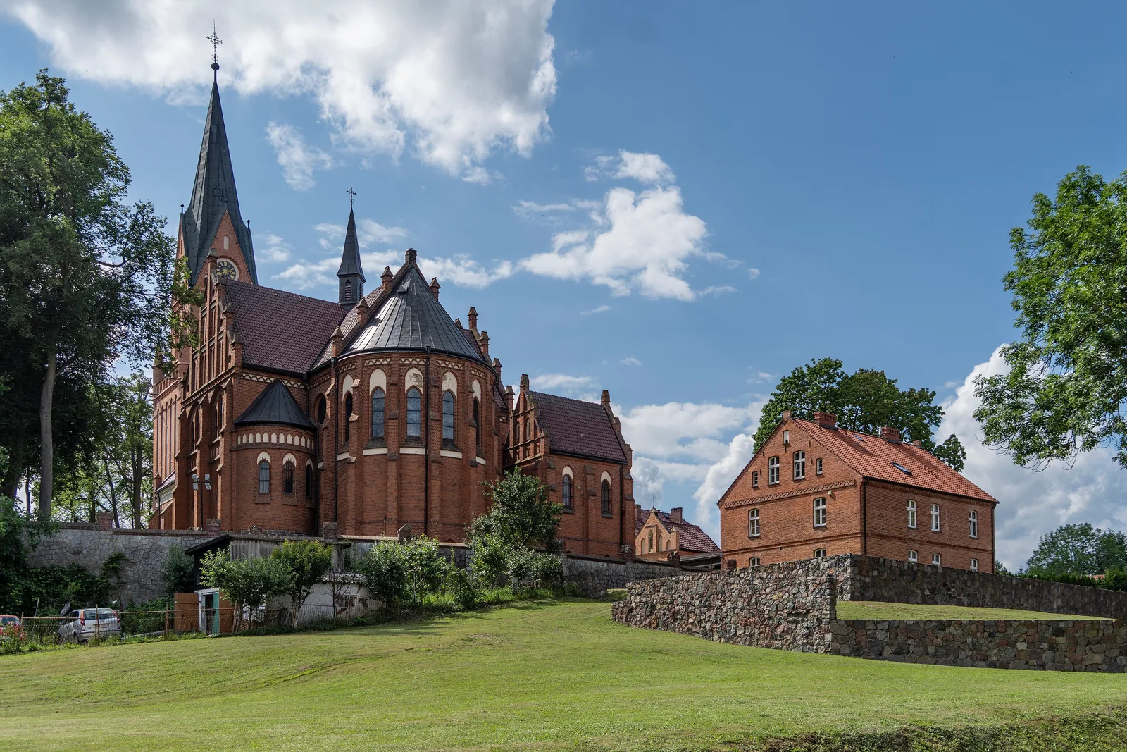 Sanctuary in Gietrzwałd , including the Basilica of the Nativity of the Virgin Mary in Gietrzwałd and accompanying buildings of the Marian sanctuary, in Olsztyn County , Warmian-Ma