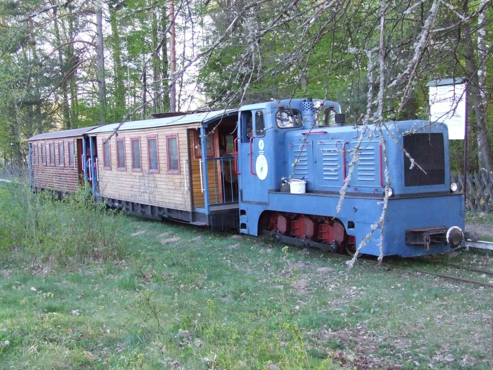Narrow guage train in Hajnowka, Poland. Locomotive V10C.