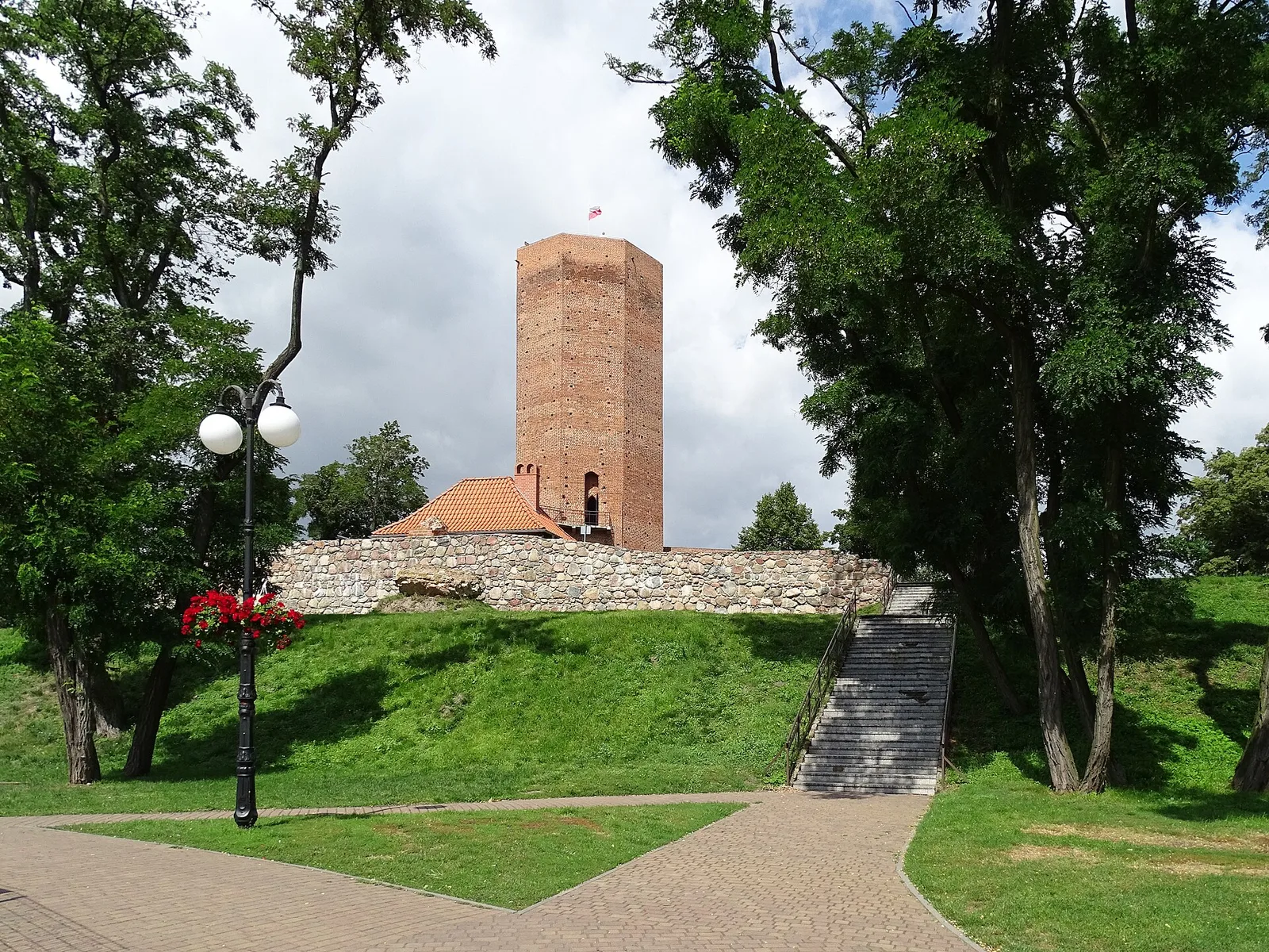 Leavings of the XIV-century castle. So-called the Mouse Tower. The castle was built by King of Poland Casimir III The Great in years 1350-1355. Destroyed by Swedes in 1655 and 1657
