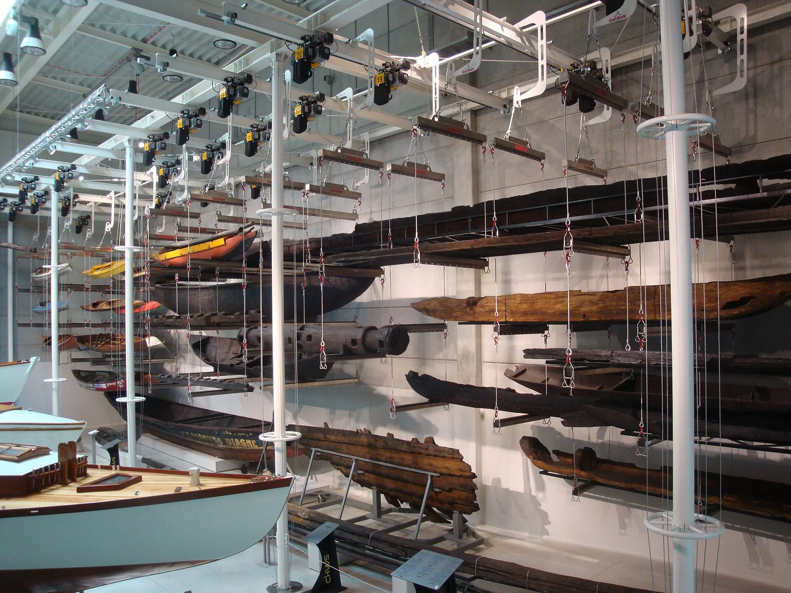 Boats exhibited in Shipwreck Conservation Centre in Tczew (Centrum Konserwacji Wraków Statków). Shipwreck Conservation Centre in Tczew is branch of National Maritime Museum in Gdań