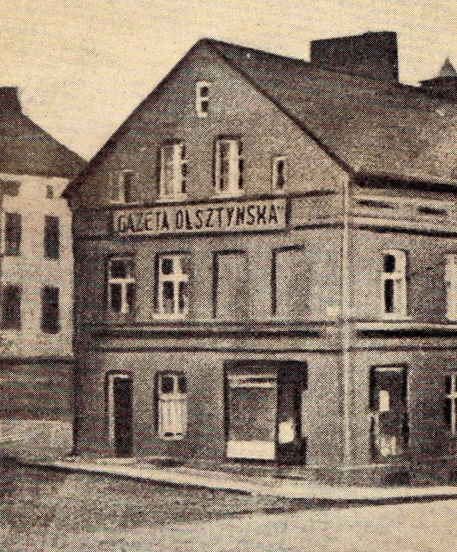Budynek Gazety Olsztyńskiej zburzony w 1939 przez Niemców.