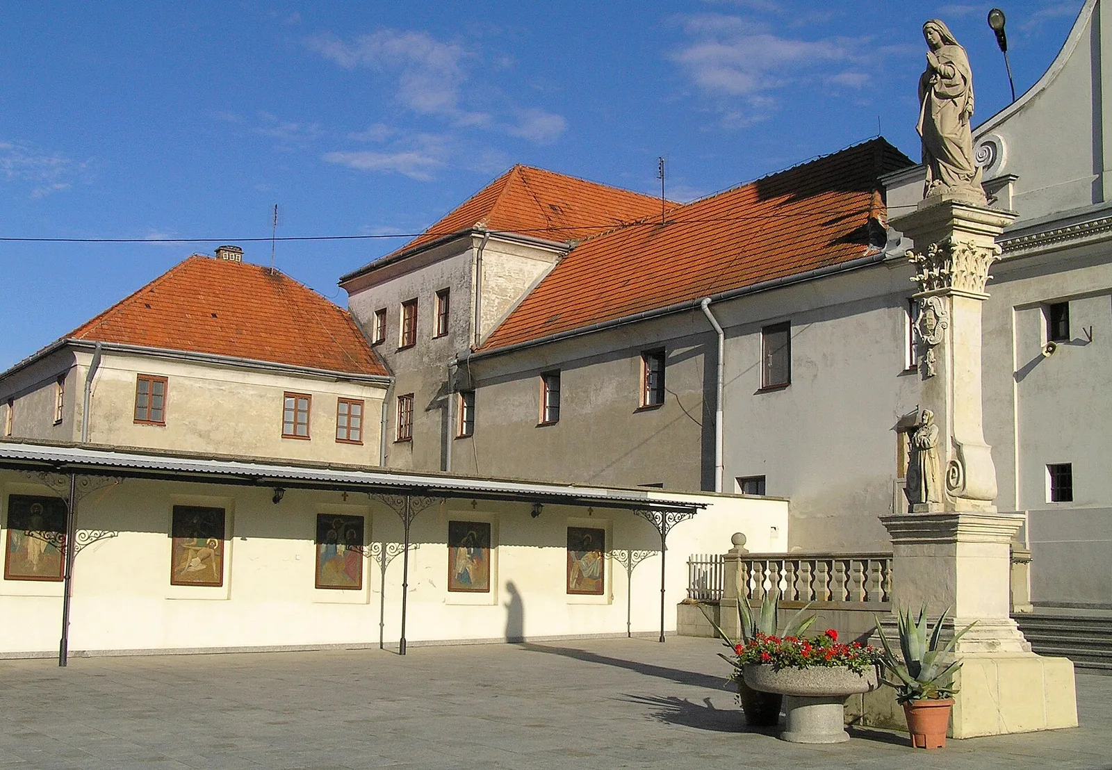 Place in front of st. Anthony's Church in Sędziszów Małopolski, Poland