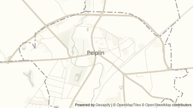Mapa okolicy: Bazylika katedralna w Pelplinie — Pelplin, Kociewie. Podgląd obejmuje około 3,6 km w poziomie.