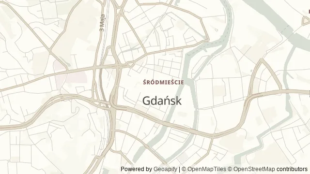 Mapa okolicy: Bazylika Mariacka w Gdańsku — Gdańsk. Podgląd obejmuje około 3,6 km w poziomie.