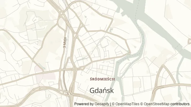 Mapa okolicy: Bazylika św. Brygidy w Gdańsku — Gdańsk. Podgląd obejmuje około 3,6 km w poziomie.