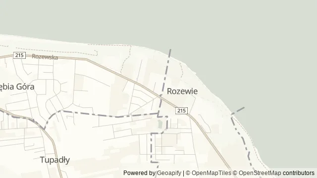 Mapa okolicy: Bliza Park Miniatur — Władysławowo Obszar Wiejski, Półwysep Helski i Ziemia Pucka. Podgląd obejmuje około 3,6 km w poziomie.