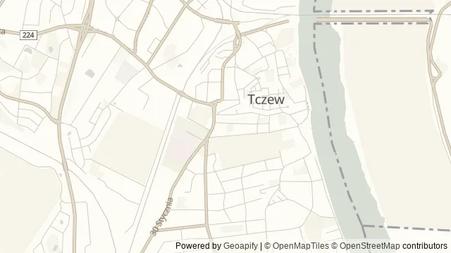 Mapa okolicy: Centrum Konserwacji Wraków Statków w Tczewie — Tczew, Kociewie. Podgląd obejmuje około 3,6 km w poziomie.