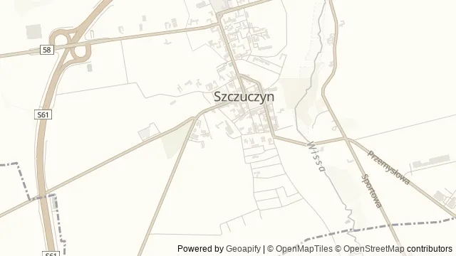 Mapa okolicy: Centrum Muzealno-Warsztatowe w klasztorze pijarów w Szczuczynie z Izbą Pamięci Marszałka Józefa Piłsudskiego — Szczuczyn, Biebrza. Podgląd obejmuje około 3,6 km w poziomie.