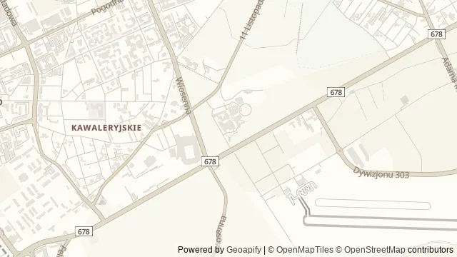 Mapa okolicy: Uniwersyteckie Centrum Przyrodnicze im. Profesora Andrzeja Myrchy — Białystok. Podgląd obejmuje około 3,6 km w poziomie.