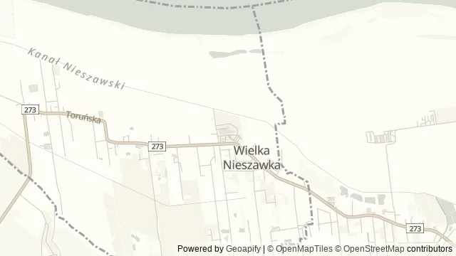 Mapa okolicy: Centrum Sportu i Rekreacji OLENDER — Wielka Nieszawka, Toruń. Podgląd obejmuje około 3,6 km w poziomie.