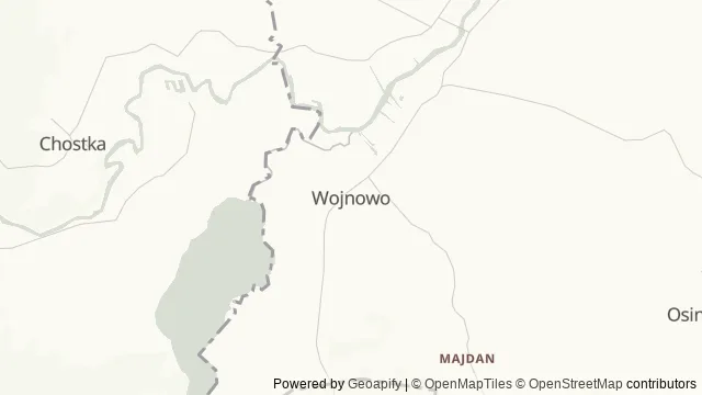 Mapa okolicy: Cerkiew i klasztor w Wojnowie — Wojnowo, Mazury. Podgląd obejmuje około 3,6 km w poziomie.