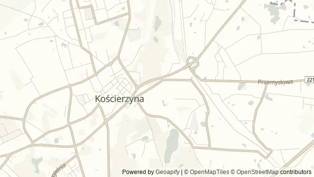 Mapa okolicy: Costerina Park - Rodzinne Cenrtum Rozrywki — Kościerzyna, Bory Tucholskie. Podgląd obejmuje około 3,6 km w poziomie.