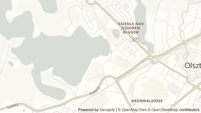 Mapa okolicy: Centrum Rekreacyjno-Sportowe Ukiel — Olsztyn. Podgląd obejmuje około 3,6 km w poziomie.