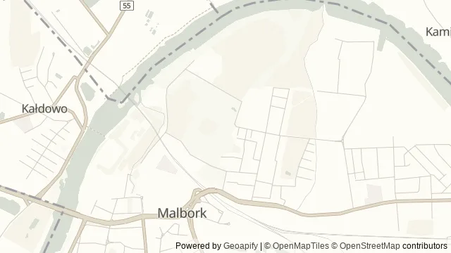 Mapa okolicy: Dino Park w Malborku — Malbork, Żuławy. Podgląd obejmuje około 3,6 km w poziomie.