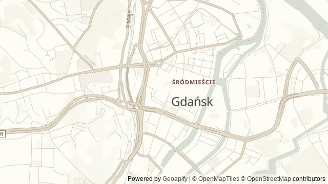 Mapa okolicy: Dom Uphagena w Gdańsku — Gdańsk. Podgląd obejmuje około 3,6 km w poziomie.