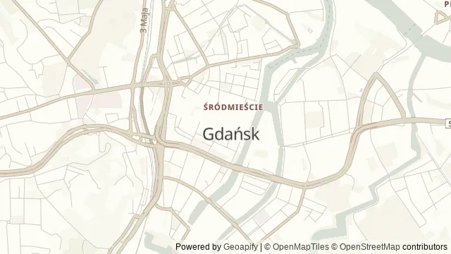 Mapa okolicy: Dwór Artusa w Gdańsku — Gdańsk. Podgląd obejmuje około 3,6 km w poziomie.