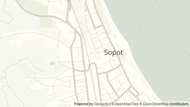 Mapa okolicy: Dworek Sierakowskich — Sopot. Podgląd obejmuje około 3,6 km w poziomie.