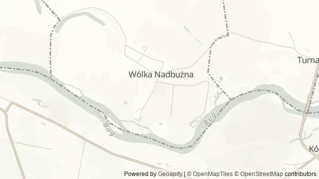 Mapa okolicy: Ścieżki edukacyjno-przyrodnicze Gminy Siemiatycze w Wólce Nadbużnej — Wólka Nadbużna, Podlasie Nadbużańskie. Podgląd obejmuje około 3,6 km w poziomie.