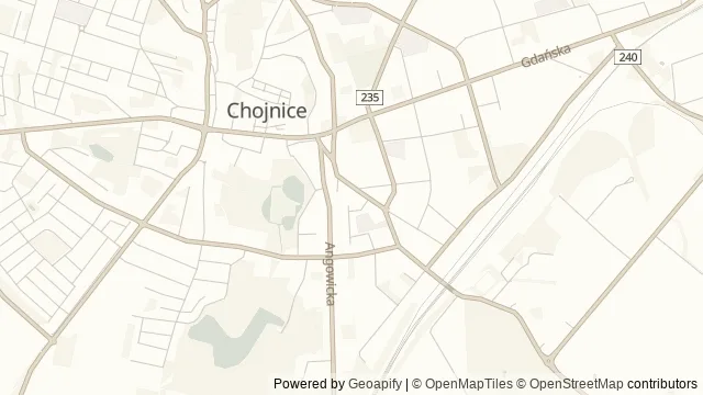 Mapa okolicy: Eksperymentarium w Chojnicach — Chojnice, Bory Tucholskie. Podgląd obejmuje około 3,6 km w poziomie.