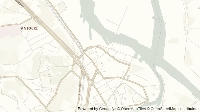 Mapa okolicy: Europejskie Centrum Solidarności — Gdańsk. Podgląd obejmuje około 3,6 km w poziomie.