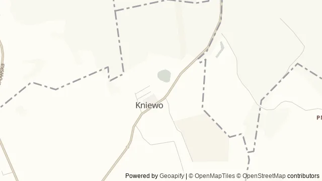 Mapa okolicy: Farma Strusi w Kniewie — Kniewo, Kaszuby. Podgląd obejmuje około 3,6 km w poziomie.