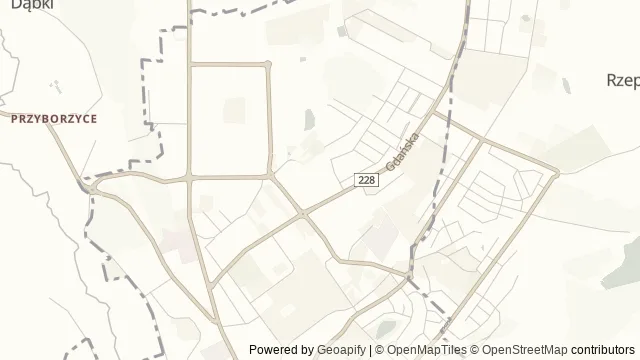 Mapa okolicy: FunTazja — Bytów, Kaszuby. Podgląd obejmuje około 3,6 km w poziomie.