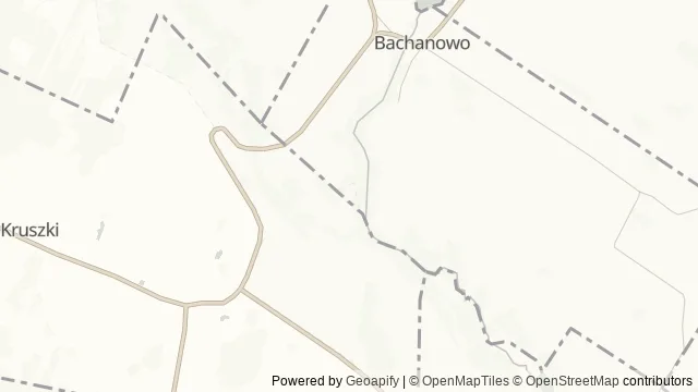 Mapa okolicy: Głazowisko Bachanowo nad Czarną Hańczą — Bachanowo, Suwalszczyzna. Podgląd obejmuje około 3,6 km w poziomie.