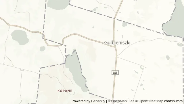 Mapa okolicy: Góra Cisowa — Gulbieniszki, Suwalszczyzna. Podgląd obejmuje około 3,6 km w poziomie.