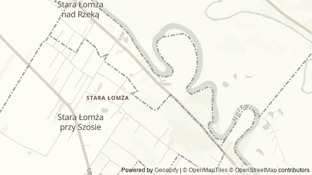 Mapa okolicy: Góra Królowej Bony (grodzisko Stara Łomża, stanowisko 1) — Stara Łomża przy Szosie, Łomża. Podgląd obejmuje około 3,6 km w poziomie.