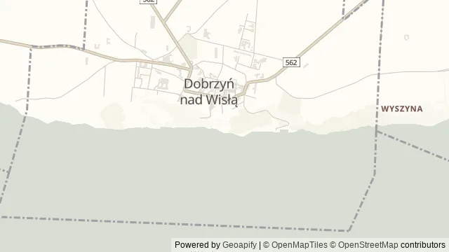 Mapa okolicy: Góra Zamkowa w Dobrzyniu nad Wisłą — Dobrzyń nad Wisłą, Kujawy i Pałuki. Podgląd obejmuje około 3,6 km w poziomie.