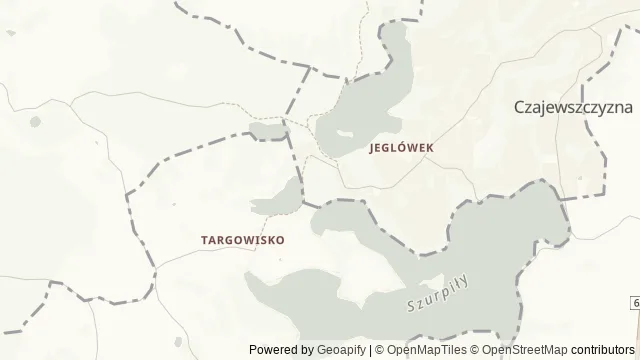 Mapa okolicy: Góra Zamkowa (grodzisko jaćwieskie w Szurpiłach) — Szurpiły, Suwalszczyzna. Podgląd obejmuje około 3,6 km w poziomie.