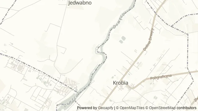 Mapa okolicy: Grodzisko Poganka — Jedwabno, Toruń. Podgląd obejmuje około 3,6 km w poziomie.