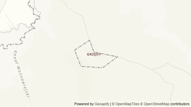 Mapa okolicy: Grzędy i Czerwone Bagno — Grzędy, Biebrza. Podgląd obejmuje około 3,6 km w poziomie.
