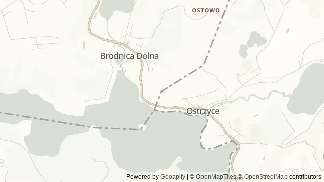 Mapa okolicy: Jastrzębia Góra nad Jeziorem Ostrzyckim — Ostrzyce, gm. Somonino, Kaszuby. Podgląd obejmuje około 3,6 km w poziomie.