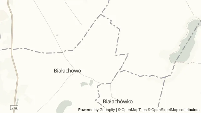 Mapa okolicy: Jezioro Borzechowskie — Borzechowo, Kociewie. Podgląd obejmuje około 3,6 km w poziomie.