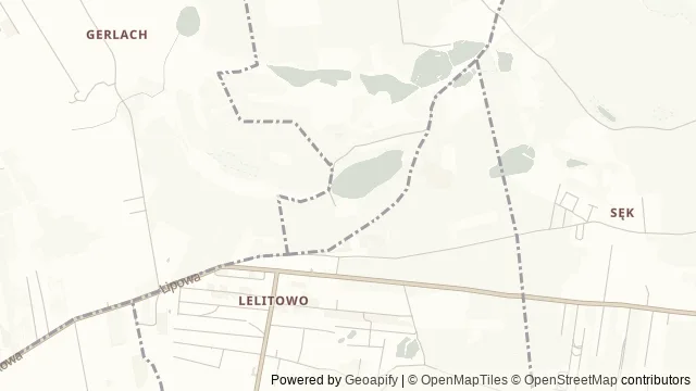 Mapa okolicy: Jezioro Józefowo — Józefowo, Toruń. Podgląd obejmuje około 3,6 km w poziomie.
