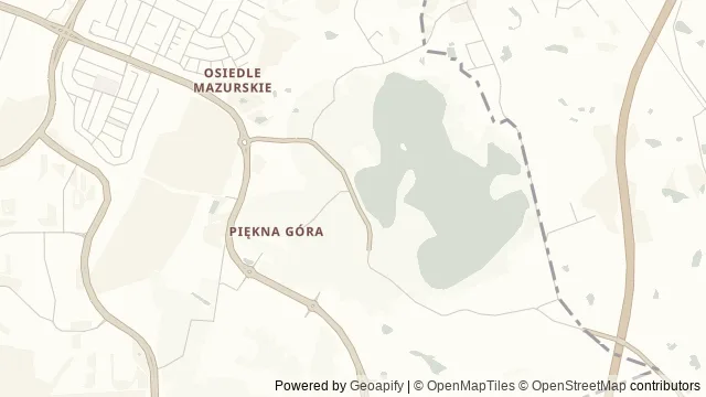 Mapa okolicy: Jezioro Skanda — Olsztyn. Podgląd obejmuje około 3,6 km w poziomie.