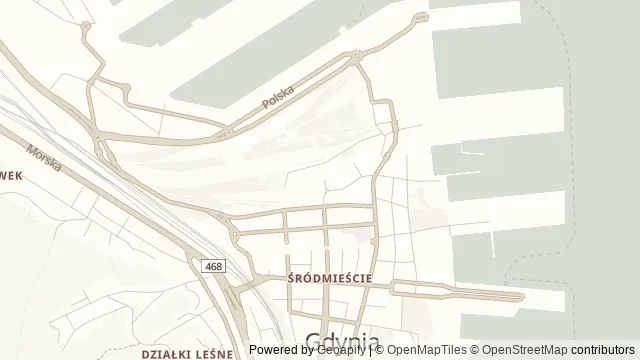 Mapa okolicy: JumpCity Gdynia — Gdynia. Podgląd obejmuje około 3,6 km w poziomie.