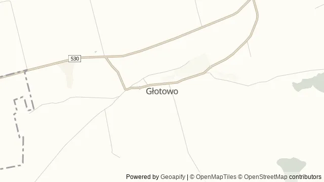 Mapa okolicy: Kalwaria Warmińska w Głotowie — Głotowo, Warmia. Podgląd obejmuje około 3,6 km w poziomie.