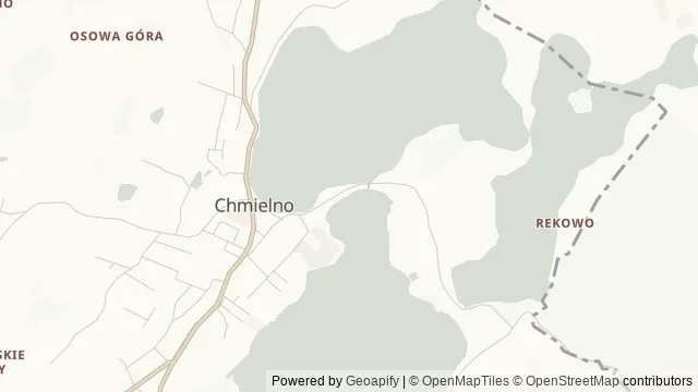 Mapa okolicy: Kąpielisko gminne w Chmielnie — Chmielno, Kaszuby. Podgląd obejmuje około 3,6 km w poziomie.