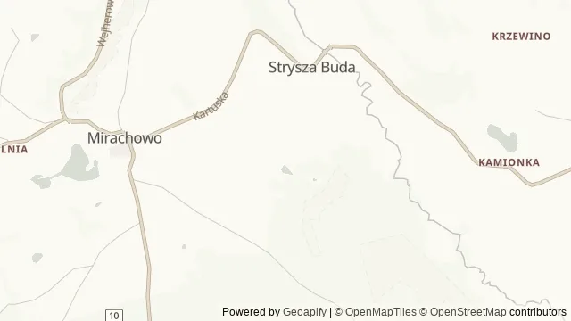 Mapa okolicy: Kaszubski Gracik — Mirachowo, Kaszuby. Podgląd obejmuje około 3,6 km w poziomie.