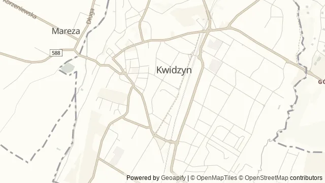 Mapa okolicy: Katedra w Kwidzynie — Kwidzyn, Dolna Wisła i Powiśle. Podgląd obejmuje około 3,6 km w poziomie.