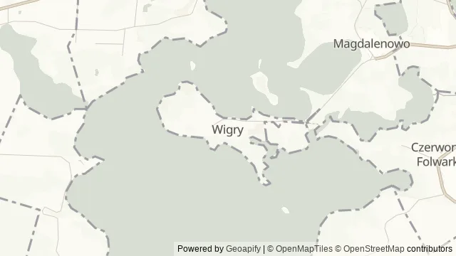 Mapa okolicy: Pokamedulski klasztor w Wigrach — Wigry, Suwalszczyzna. Podgląd obejmuje około 3,6 km w poziomie.